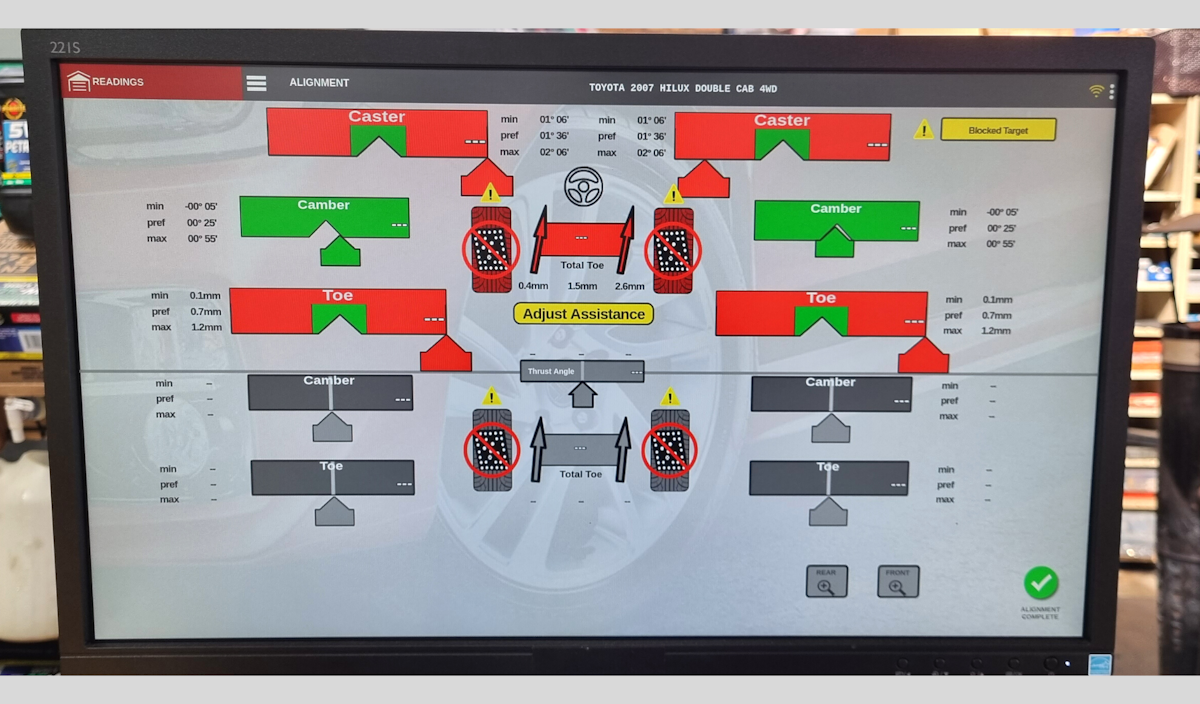 Wheel alignment report